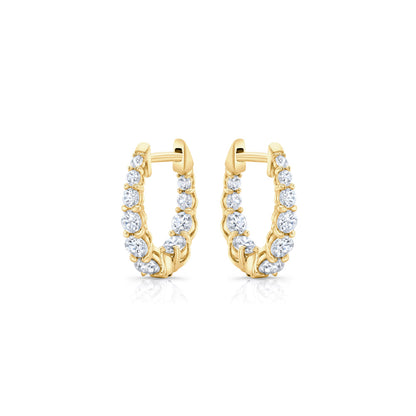 0.9 TCW Round Moissanite Huggies Earrings