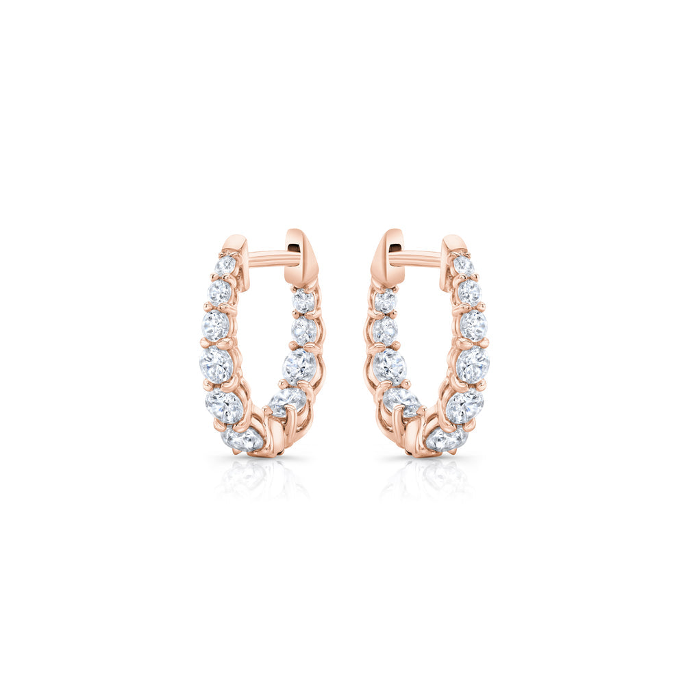 0.9 TCW Round Moissanite Huggies Earrings