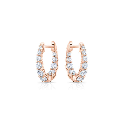 0.9 TCW Round Moissanite Huggies Earrings