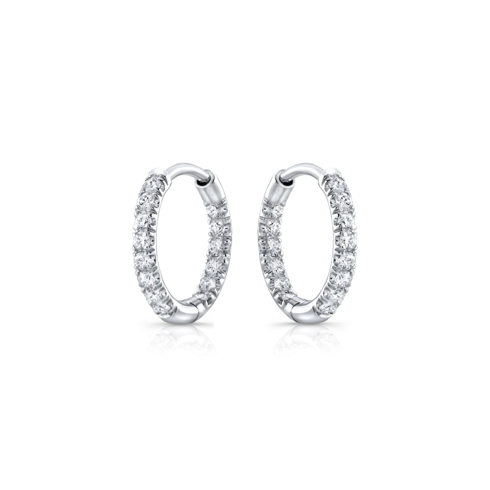 0.5 TCW Round Moissanite Huggies Earrings