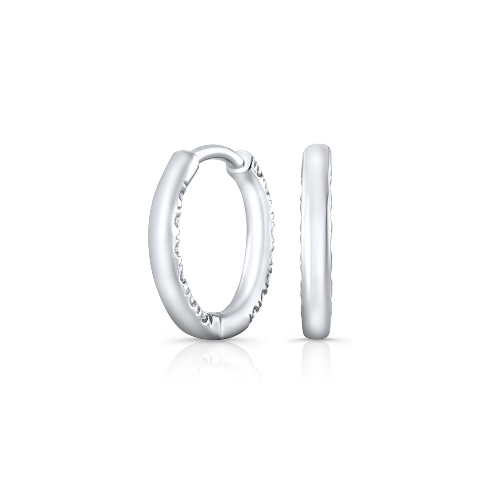 0.5 TCW Round Moissanite Huggies Earrings