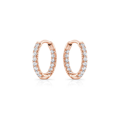 0.5 TCW Round Moissanite Huggies Earrings