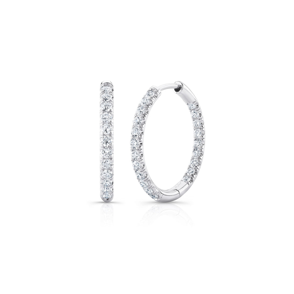 1 TCW Round Moissanite Hoops Earrings