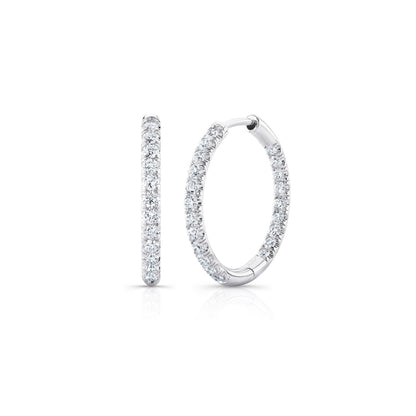 1 TCW Round Moissanite Hoops Earrings