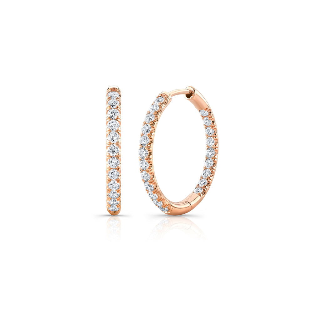 1 TCW Round Moissanite Hoops Earrings