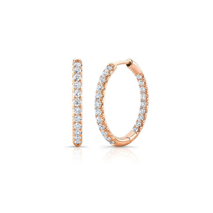 1 TCW Round Moissanite Hoops Earrings