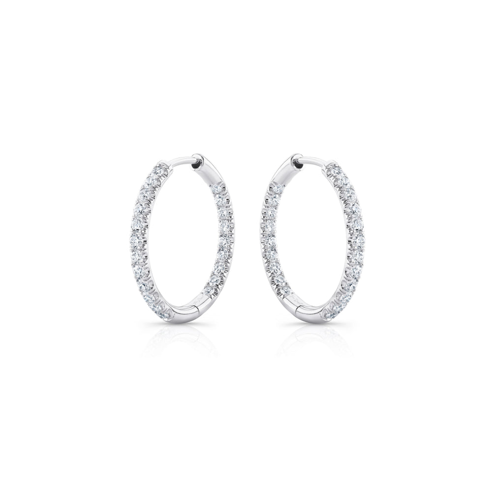 1 TCW Round Moissanite Hoops Earrings