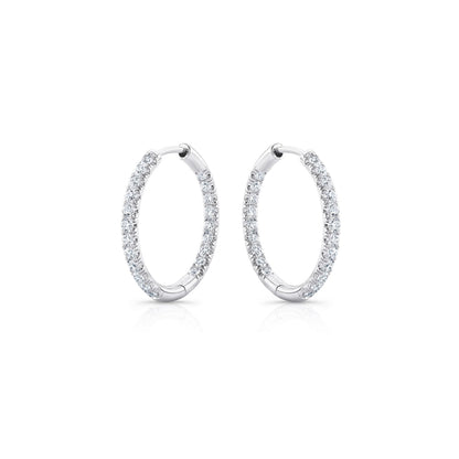 1 TCW Round Moissanite Hoops Earrings
