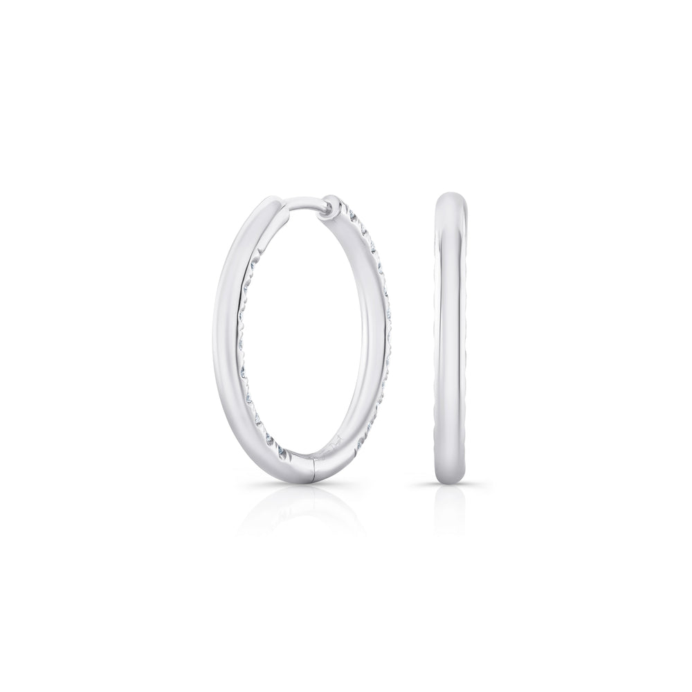 1 TCW Round Moissanite Hoops Earrings