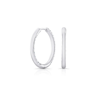 1 TCW Round Moissanite Hoops Earrings