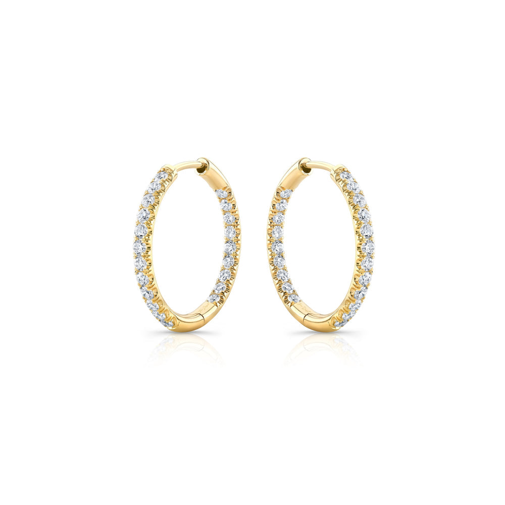 1 TCW Round Moissanite Hoops Earrings