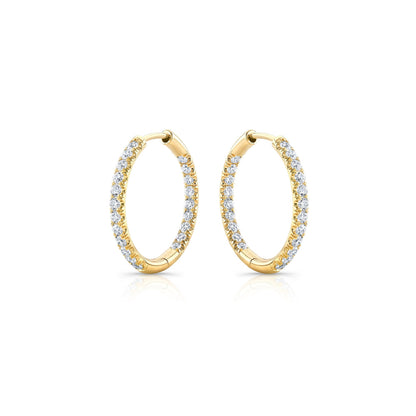 1 TCW Round Moissanite Hoops Earrings