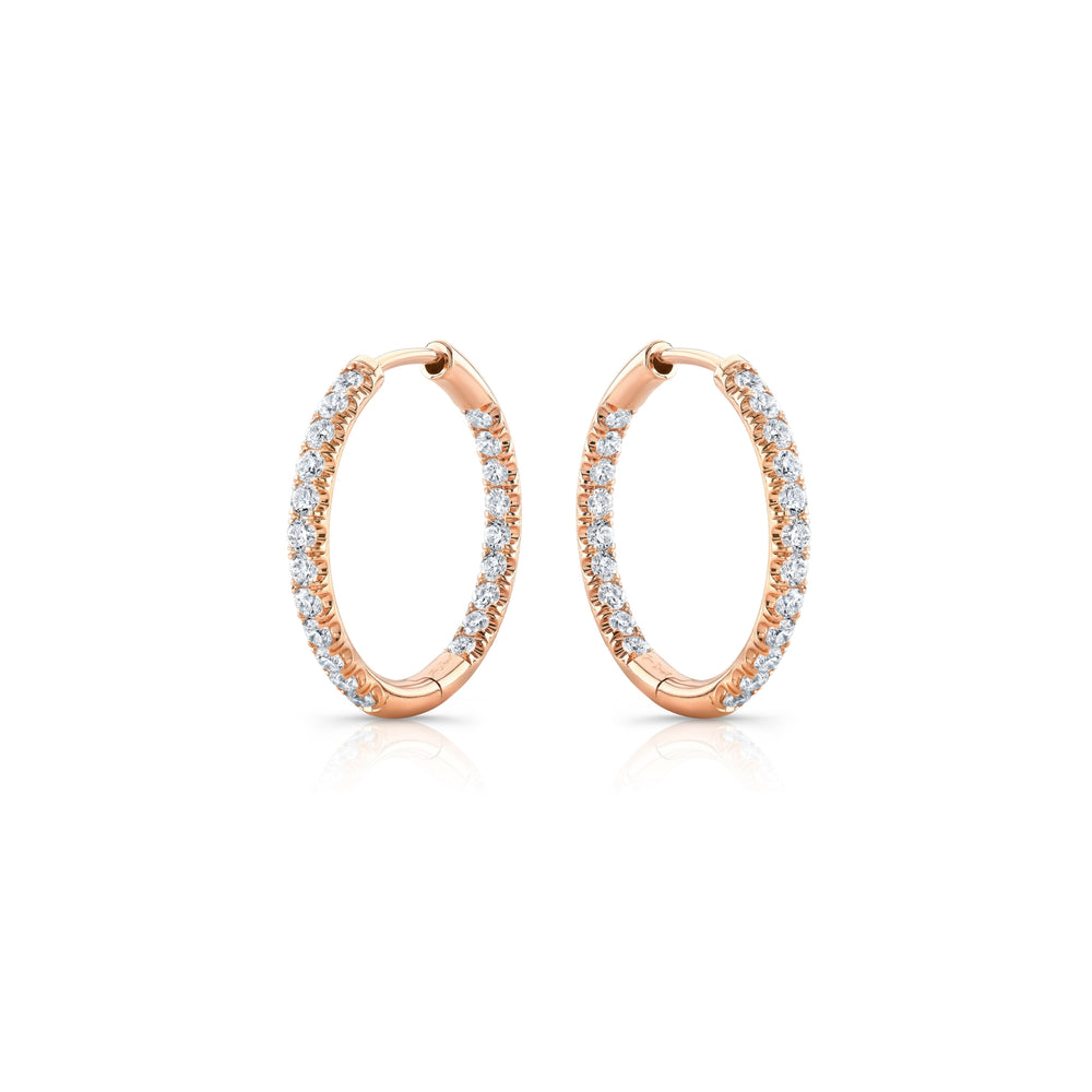 1 TCW Round Moissanite Hoops Earrings