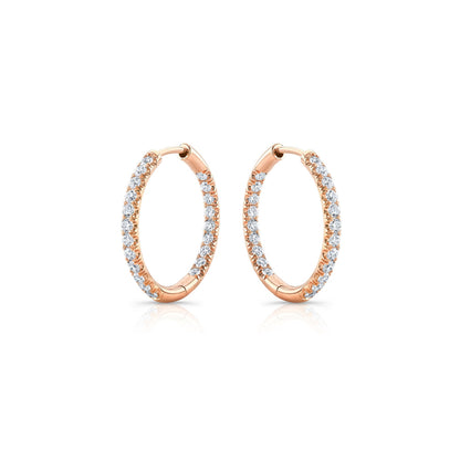 1 TCW Round Moissanite Hoops Earrings