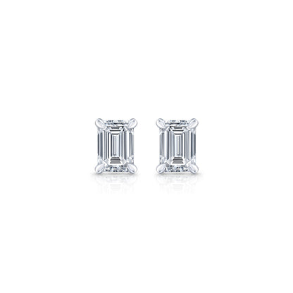 1.1 TCW Emerald Moissanite Stud Earrings