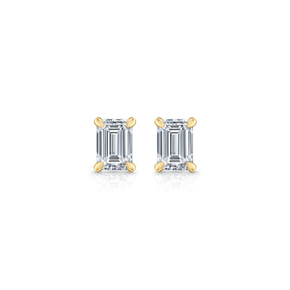 1.1 TCW Emerald Moissanite Stud Earrings