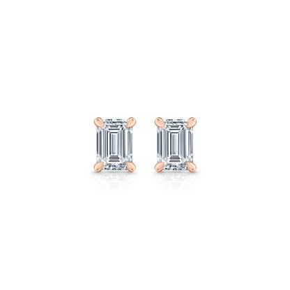 1.1 TCW Emerald Moissanite Stud Earrings