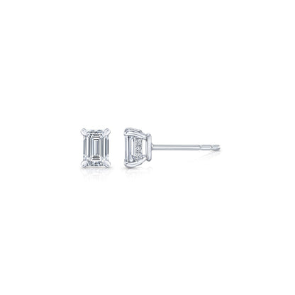 1.1 TCW Emerald Moissanite Stud Earrings