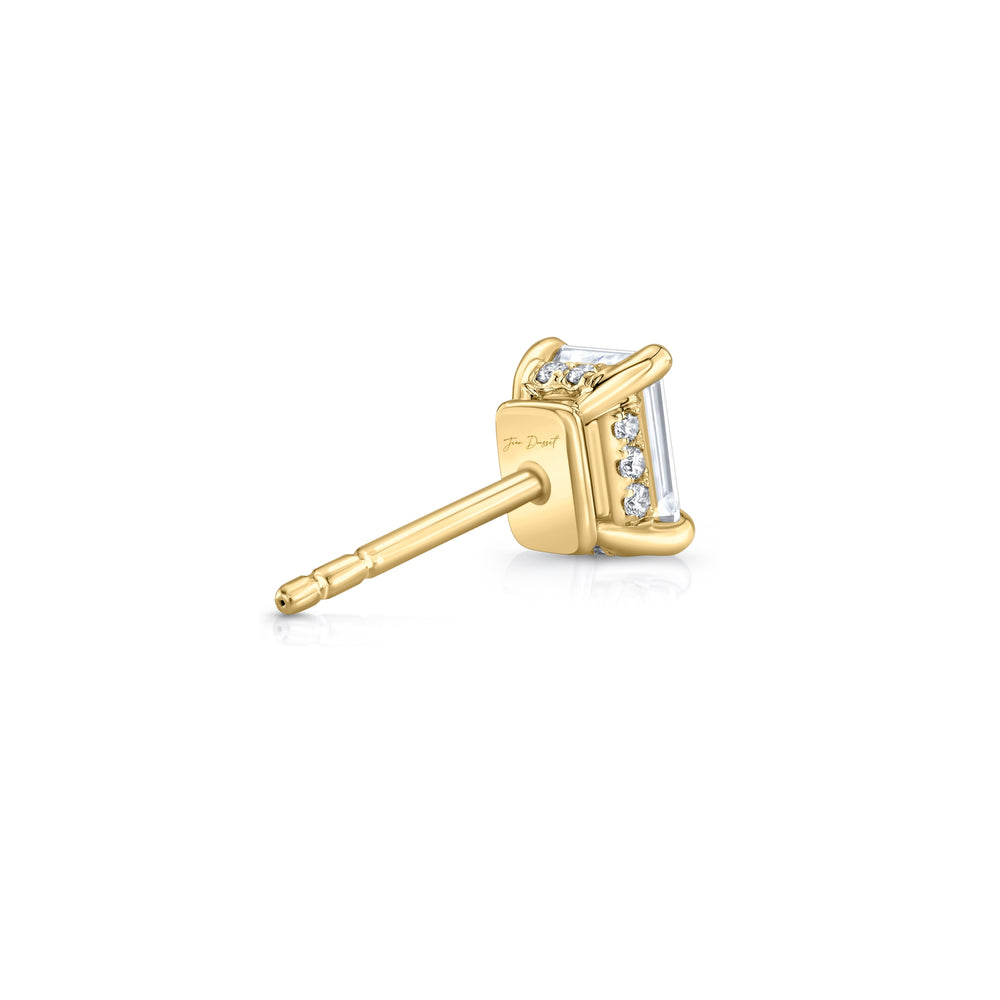 1.1 TCW Emerald Moissanite Stud Earrings