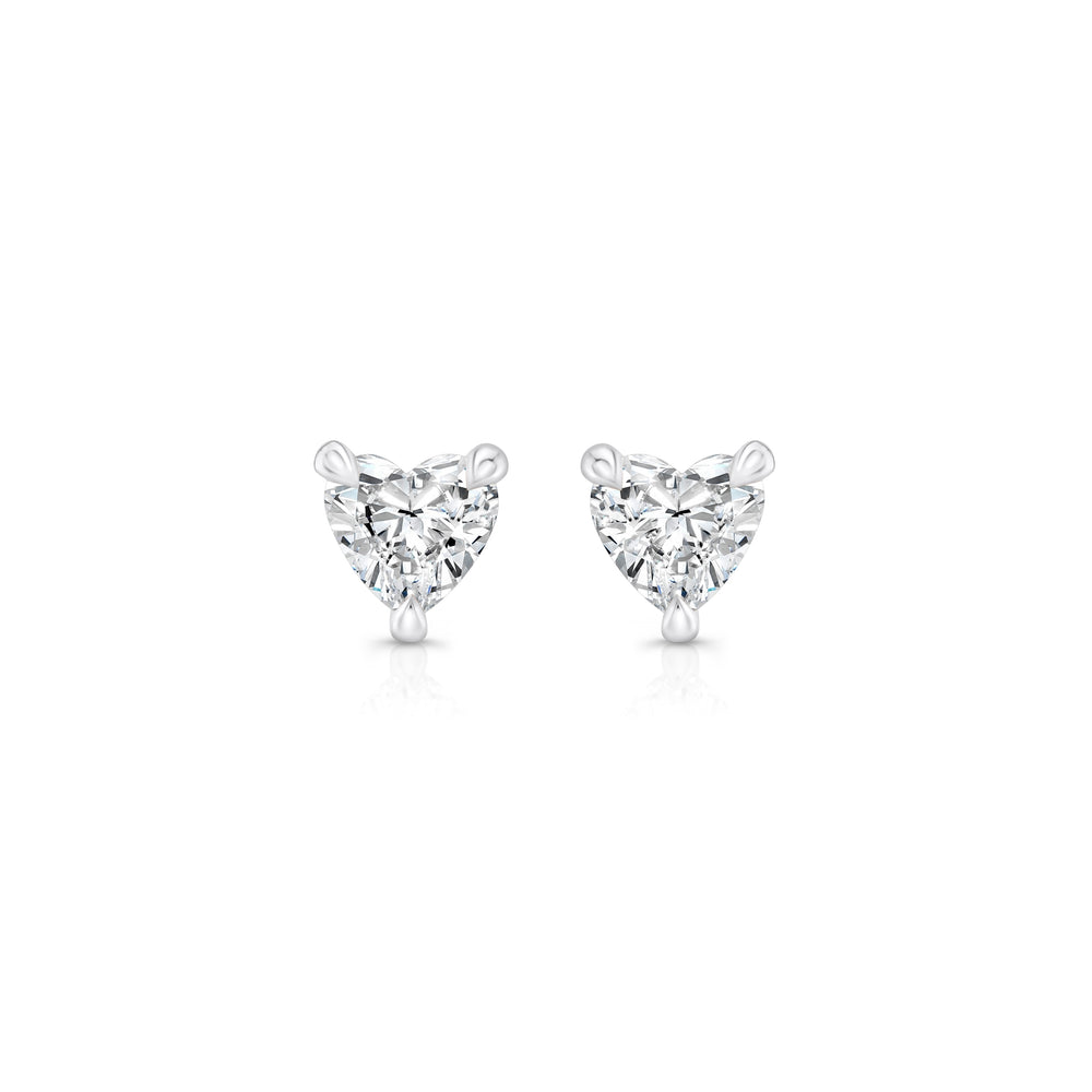 1.1 TCW Heart Moissanite Studs Earrings