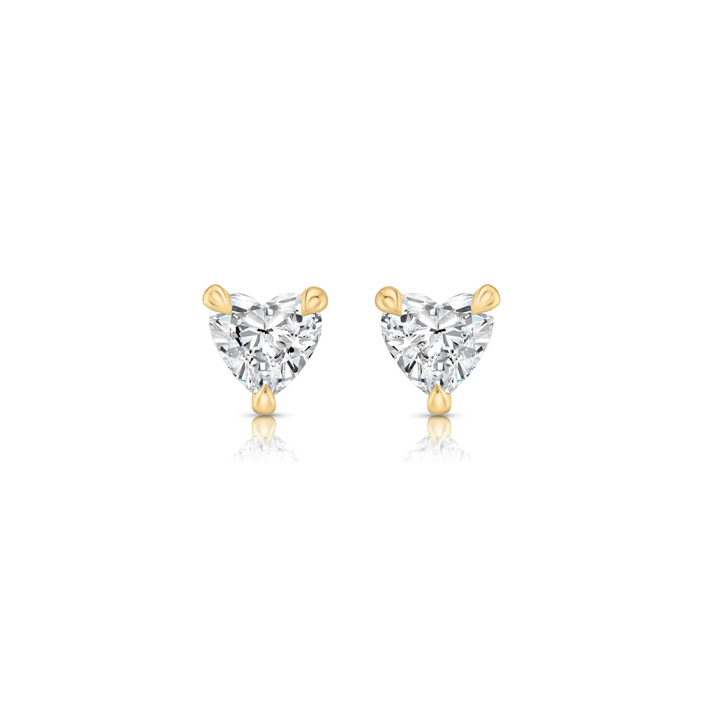 1.1 TCW Heart Moissanite Studs Earrings