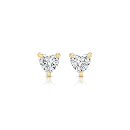1.1 TCW Heart Moissanite Studs Earrings