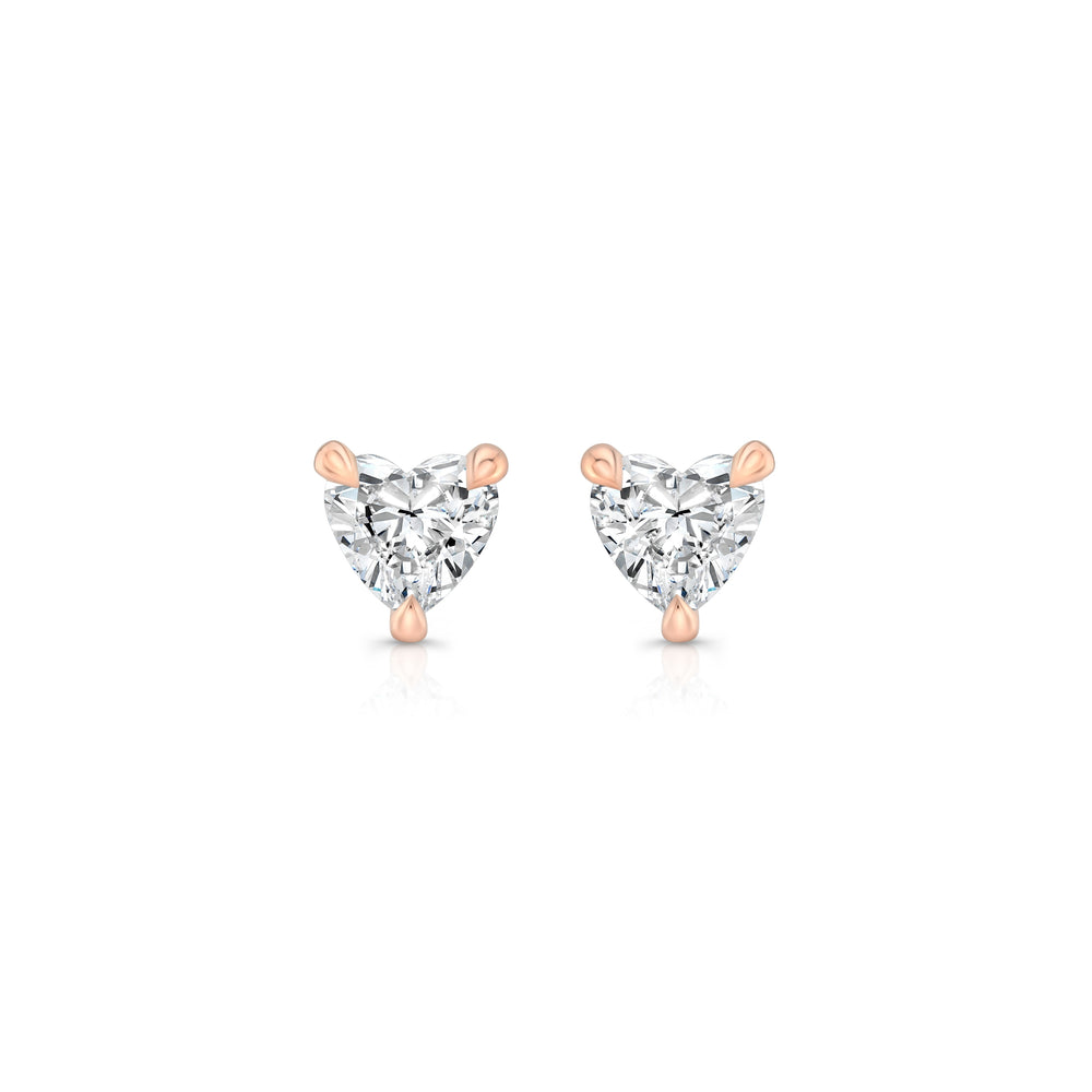 1.1 TCW Heart Moissanite Studs Earrings