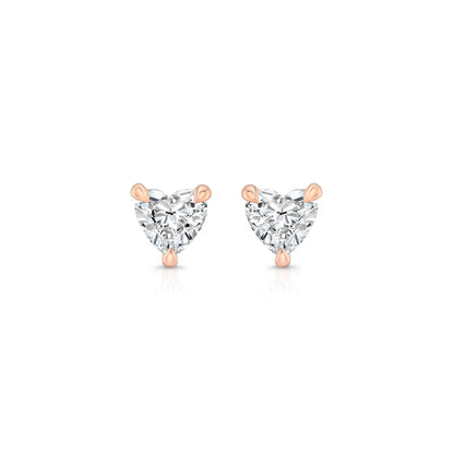 1.1 TCW Heart Moissanite Studs Earrings