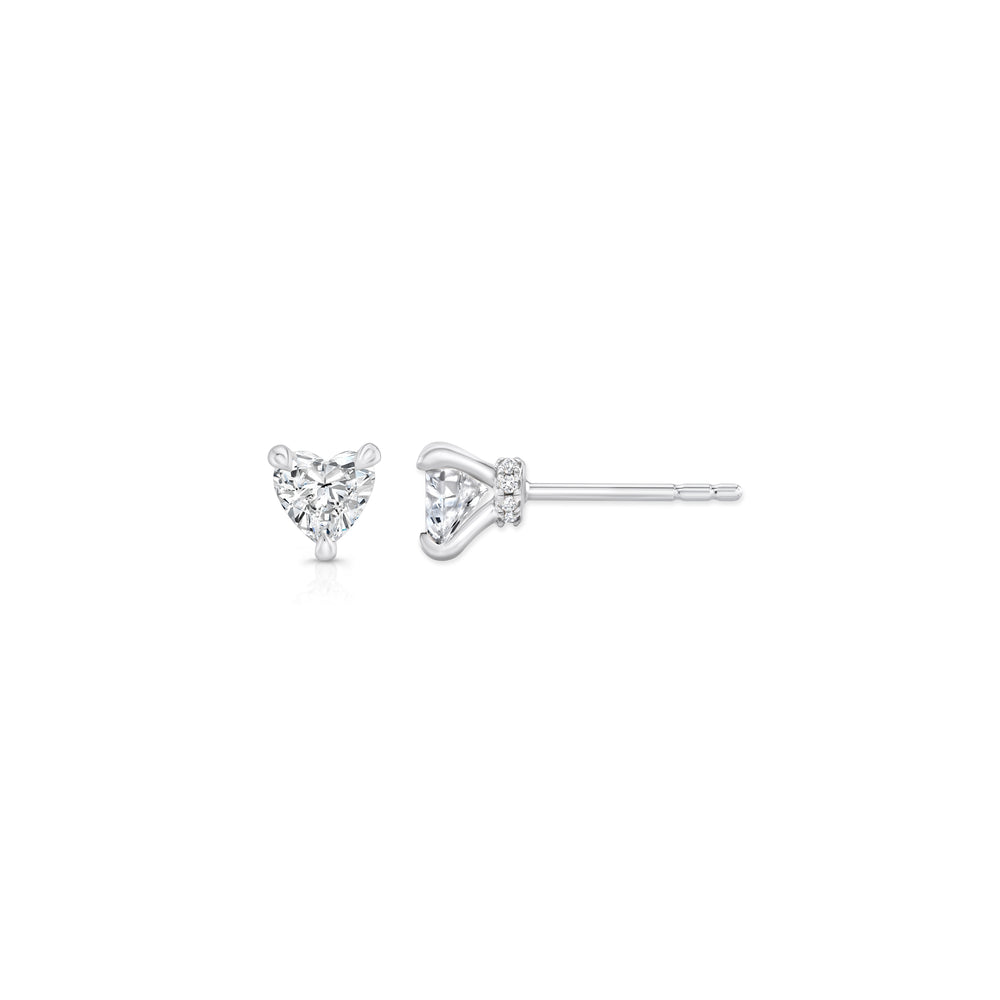 1.1 TCW Heart Moissanite Studs Earrings