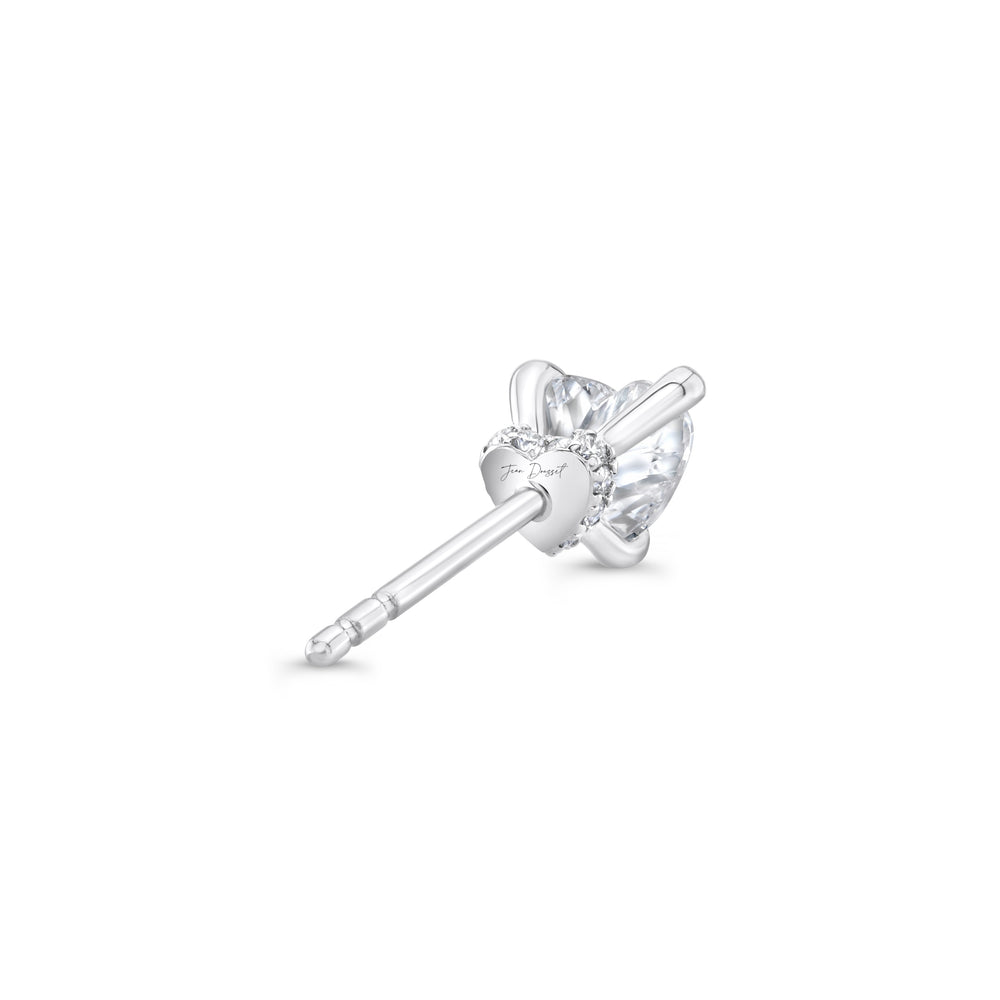 1.1 TCW Heart Moissanite Studs Earrings