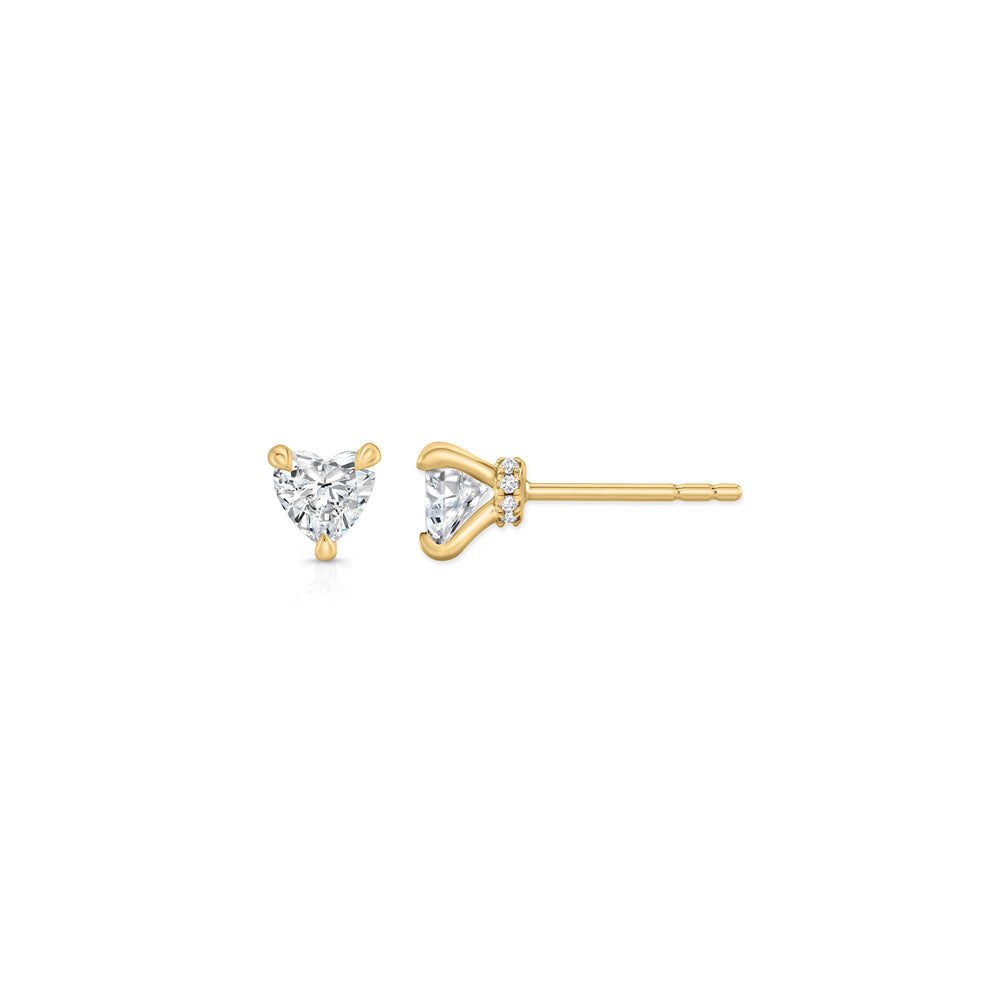 1.1 TCW Heart Moissanite Studs Earrings
