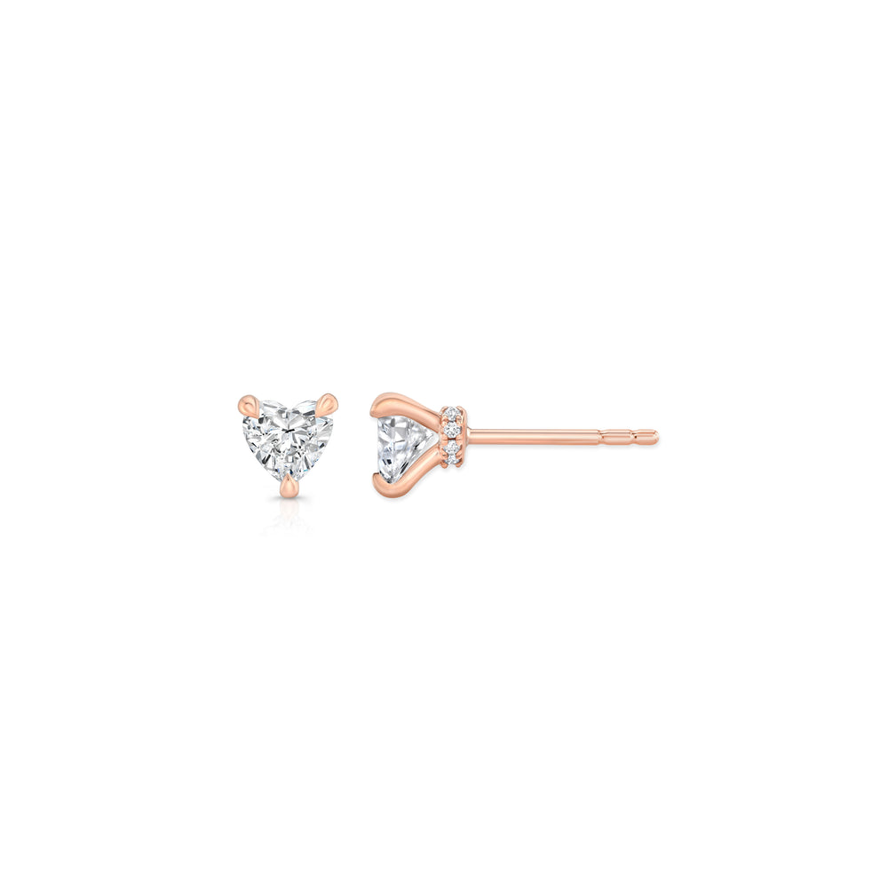 1.1 TCW Heart Moissanite Studs Earrings