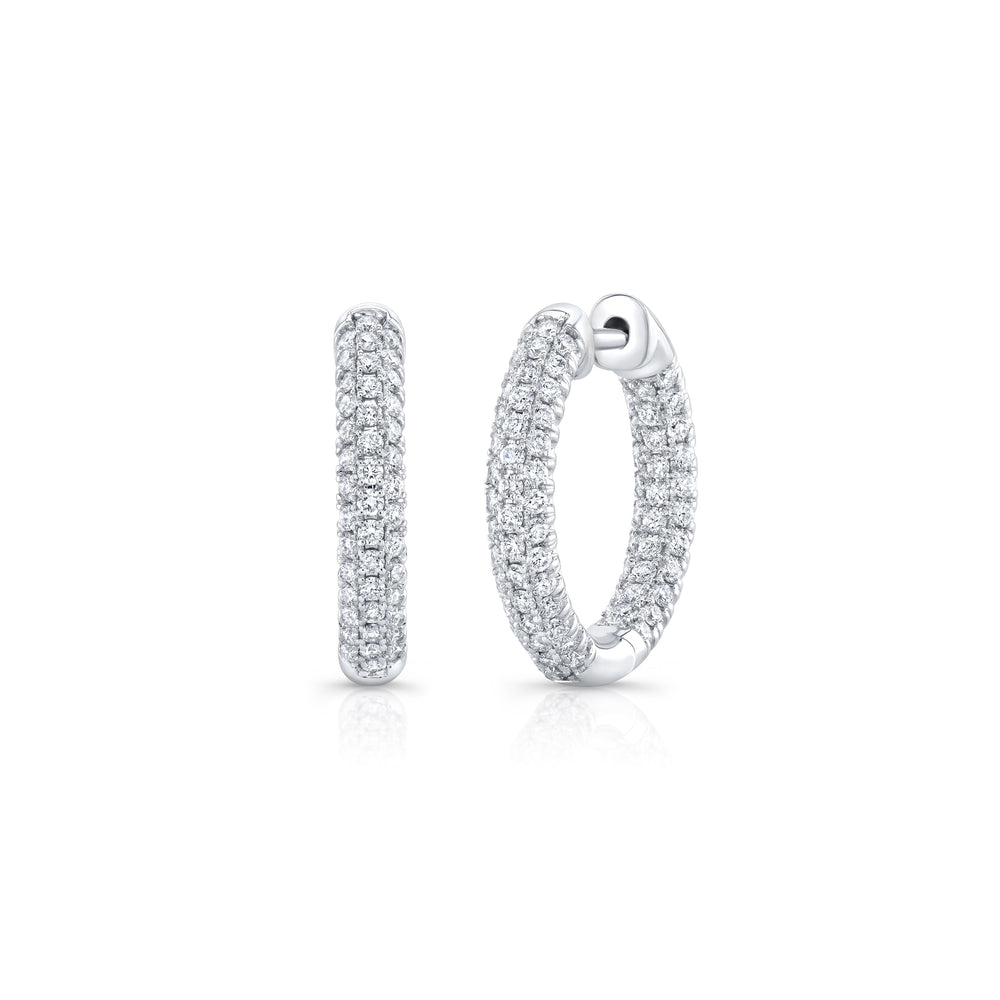 1 TCW Round Moissanite Hoops Earrings