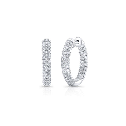 1 TCW Round Moissanite Hoops Earrings