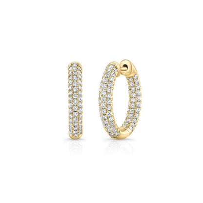 1 TCW Round Moissanite Hoops Earrings
