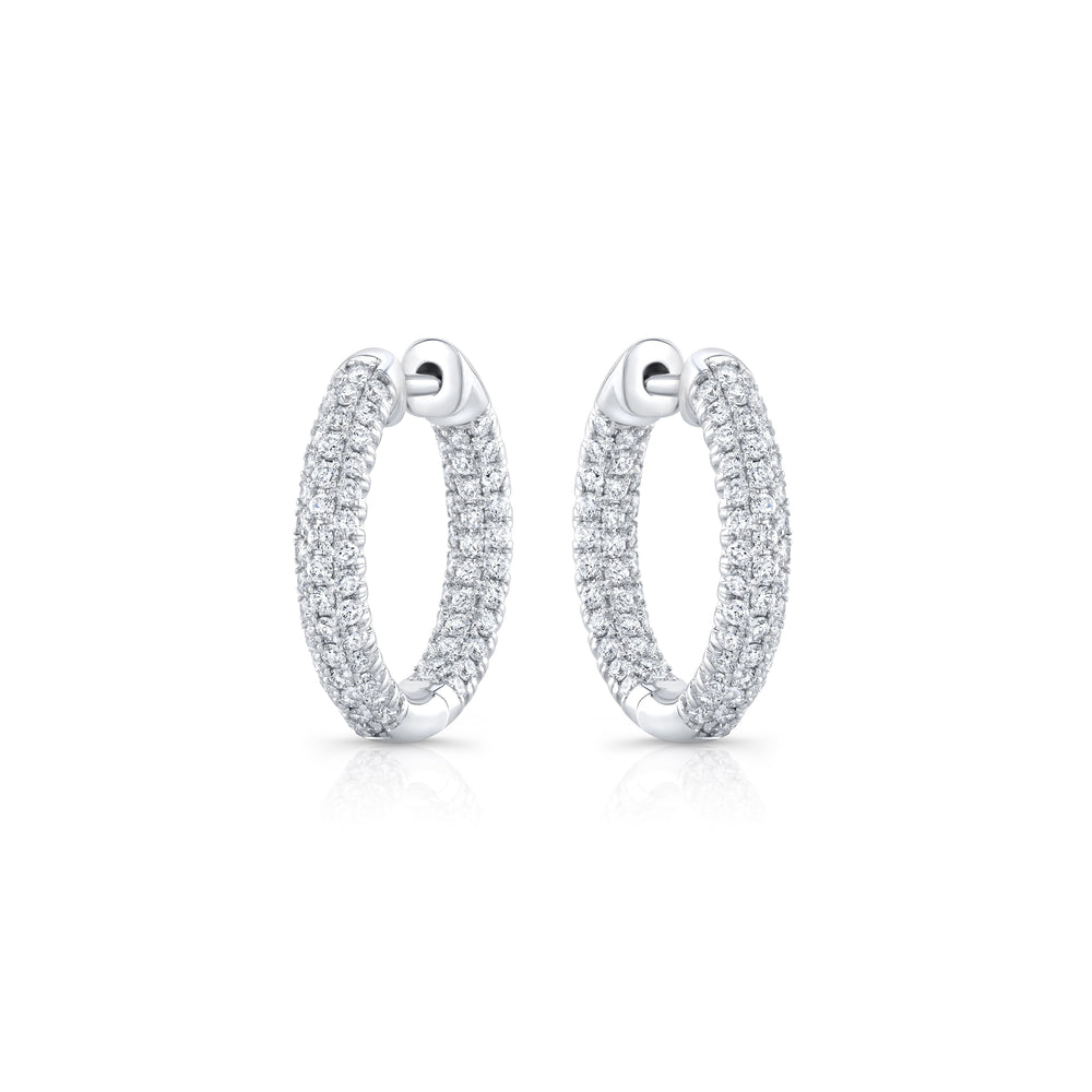 1 TCW Round Moissanite Hoops Earrings