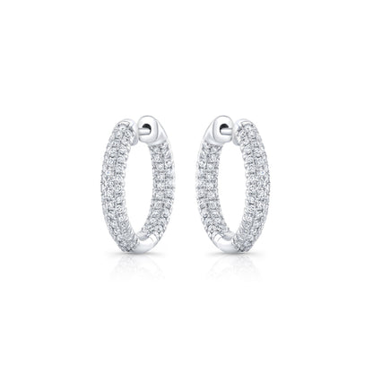 1 TCW Round Moissanite Hoops Earrings