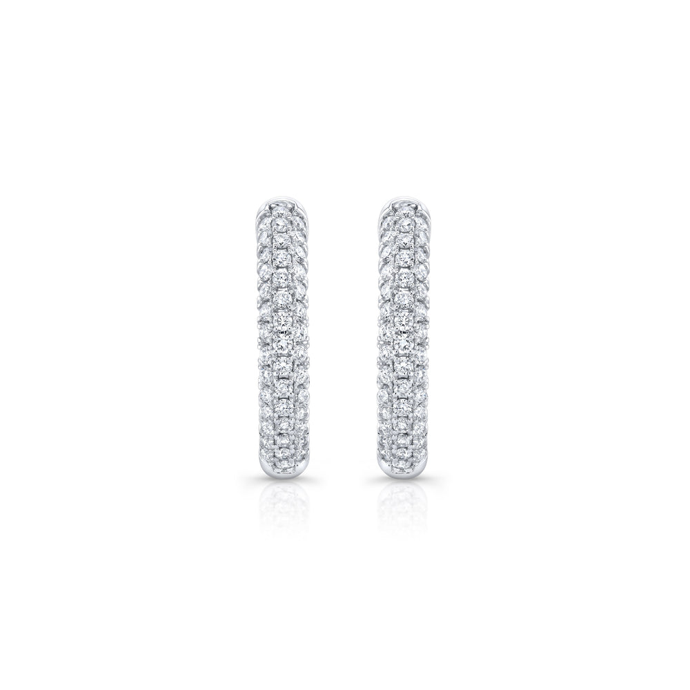 1 TCW Round Moissanite Hoops Earrings