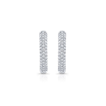 1 TCW Round Moissanite Hoops Earrings