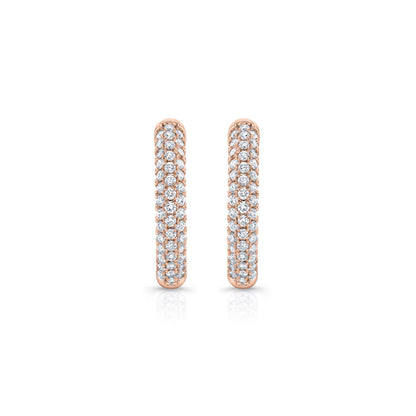 1 TCW Round Moissanite Hoops Earrings