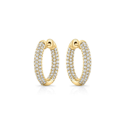 1 TCW Round Moissanite Hoops Earrings