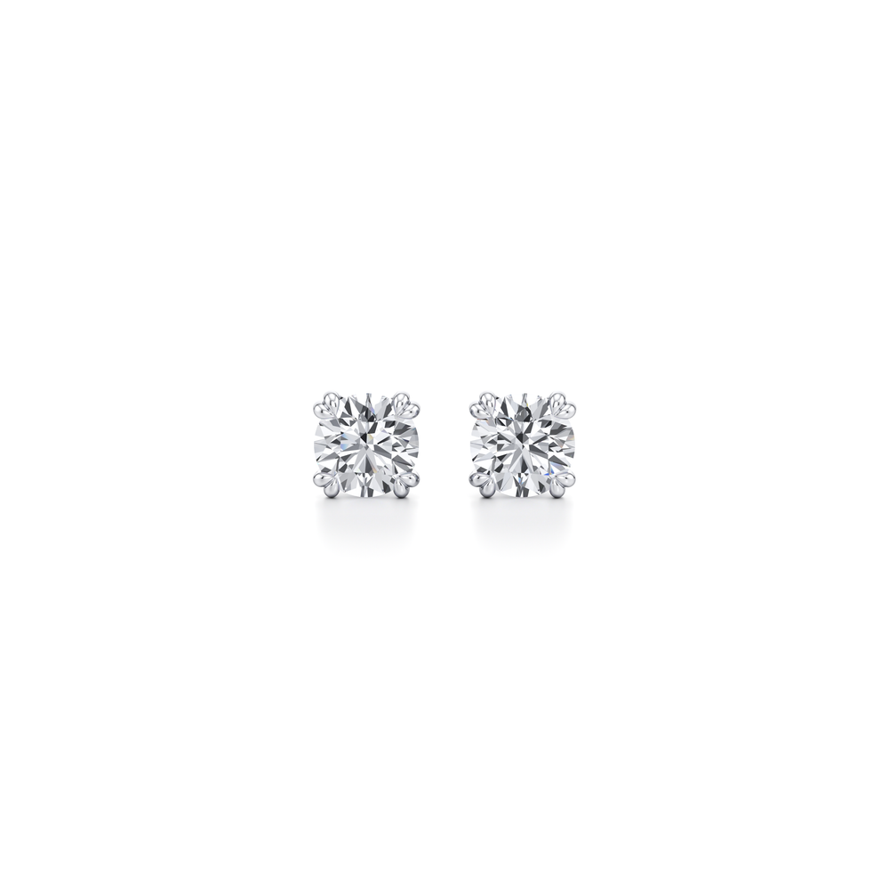 2 TCW Round Moissanite Stud Earrings