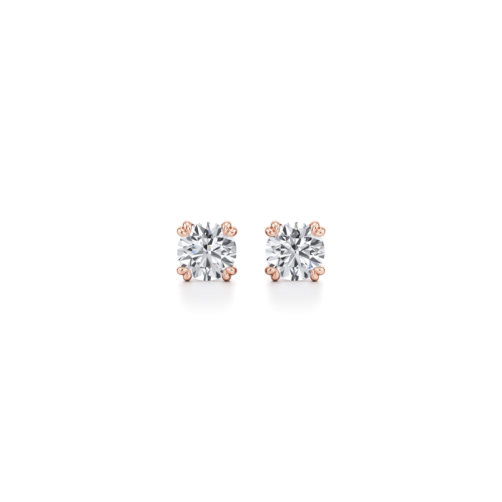 2 TCW Round Moissanite Stud Earrings