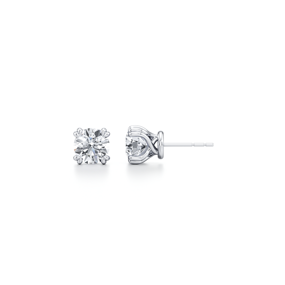 2 TCW Round Moissanite Stud Earrings