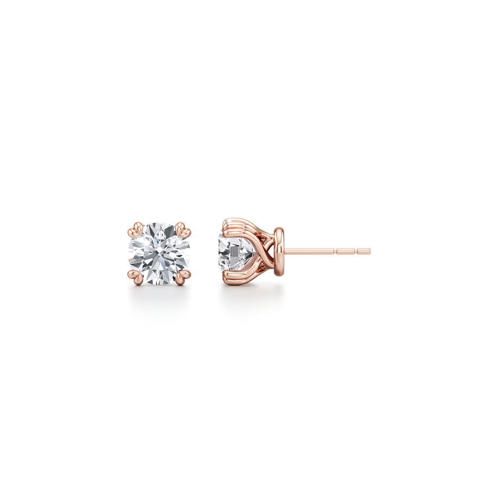 2 TCW Round Moissanite Stud Earrings