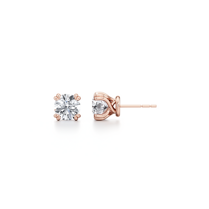 2 TCW Round Moissanite Stud Earrings