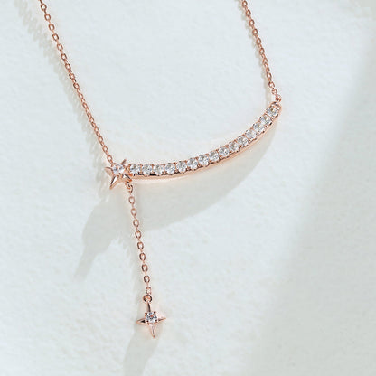 0.25 TCW Round Moissanite Multi Stone Necklace