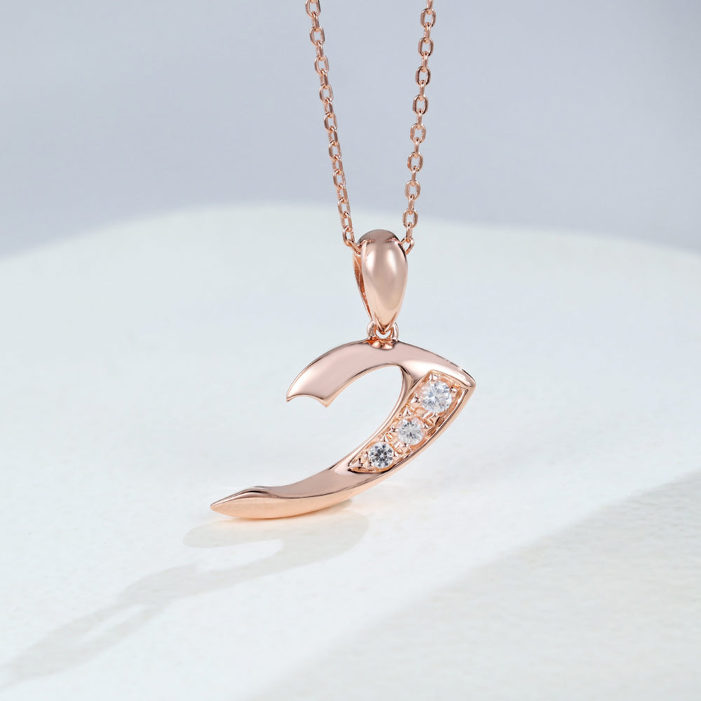 0.20 TCW Round Moissanite Charm Necklace