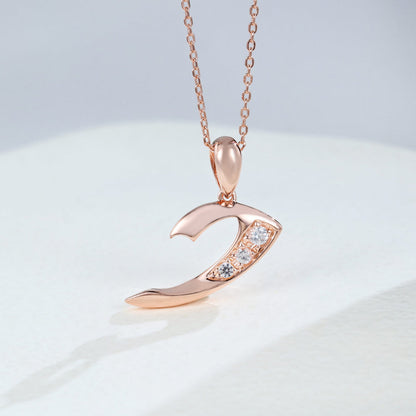 0.20 TCW Round Moissanite Charm Necklace