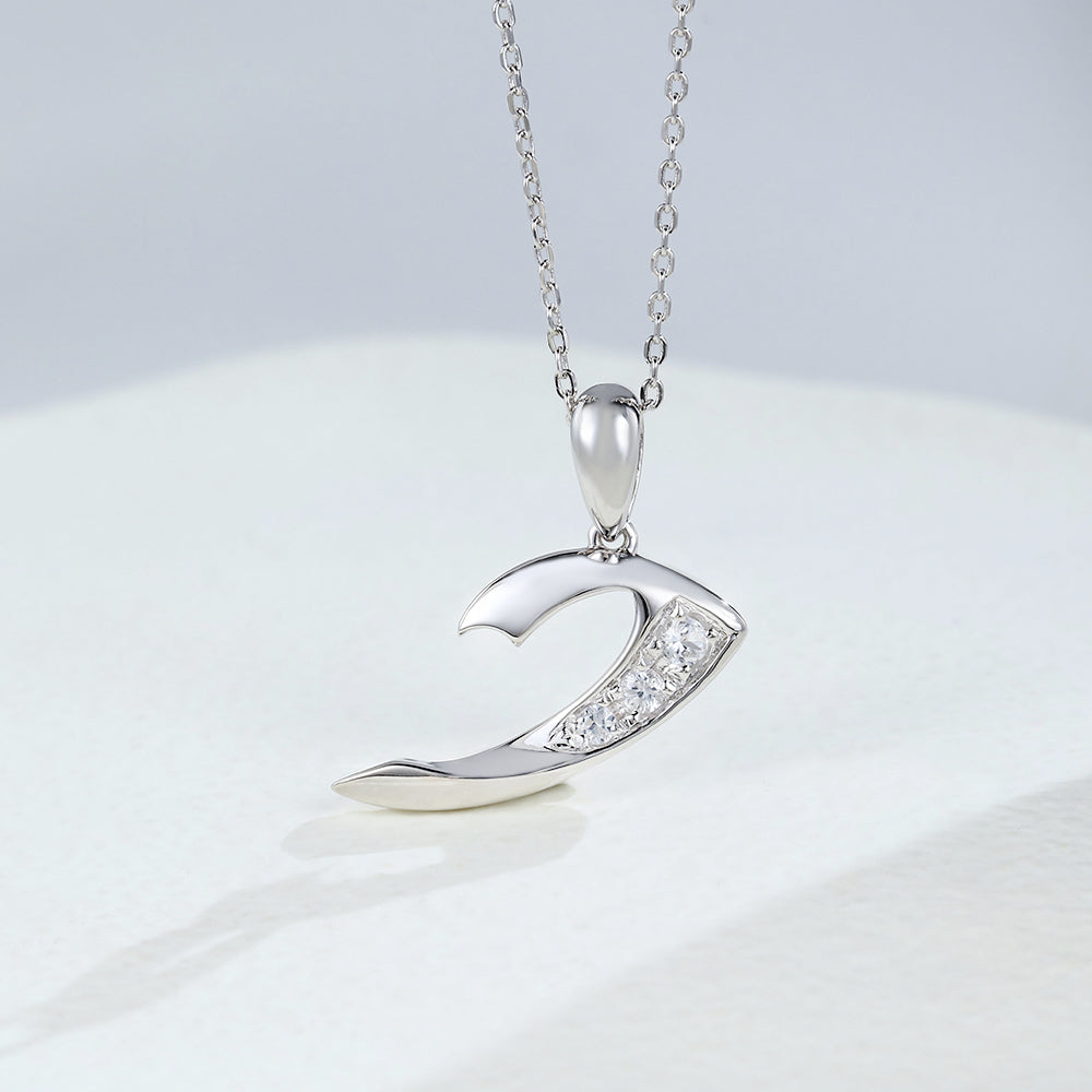 0.20 TCW Round Moissanite Charm Necklace